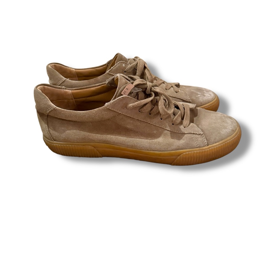 Vince Men's Kurtis Suede Lace Up Low Top Taupe Sneakers Sz 11